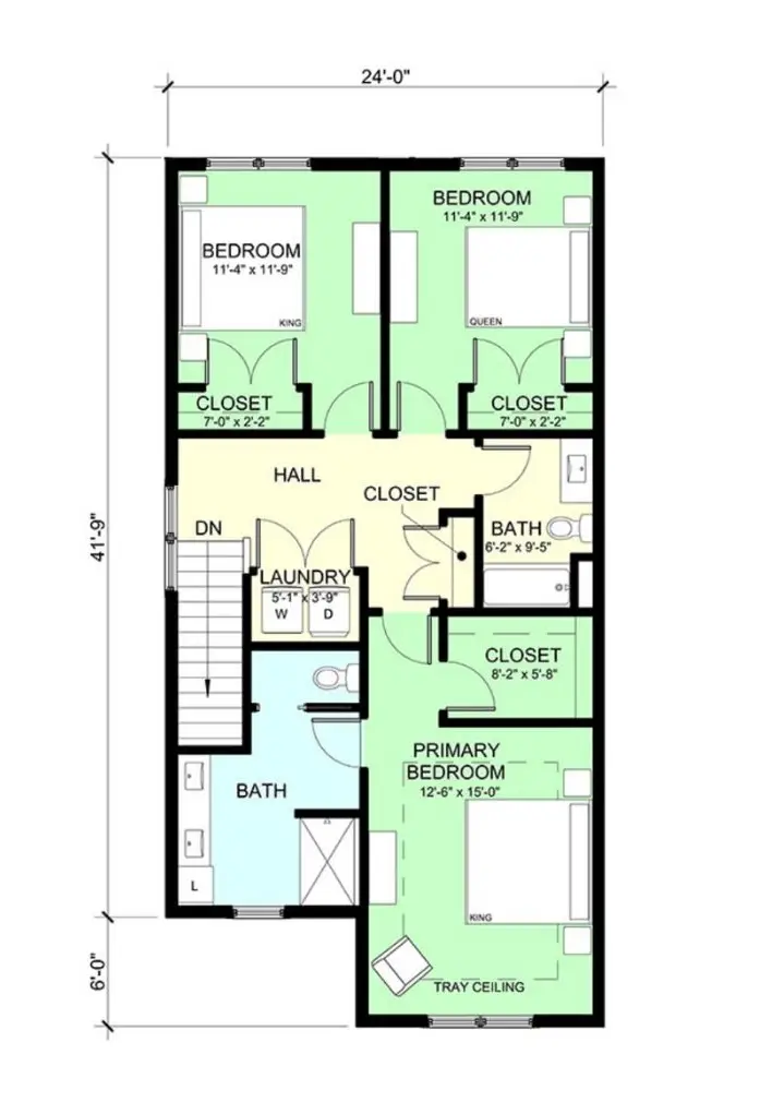Second Floor Plans for The Retreat 2 Unit A