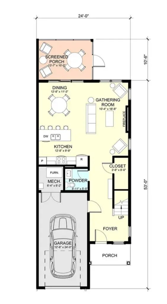 First Floor Plans for The Retreat 2 Unit B
