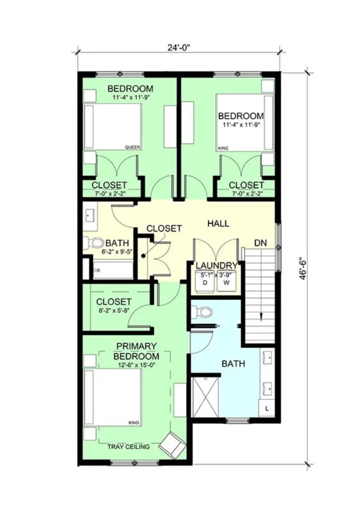 Second Floor Plans for The Retreat 2 Unit B
