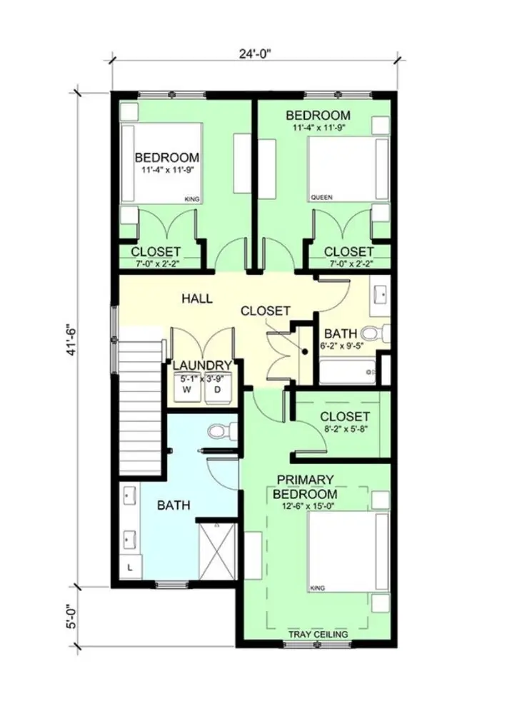Second Floor Plans for The Retreat 6 Unit A