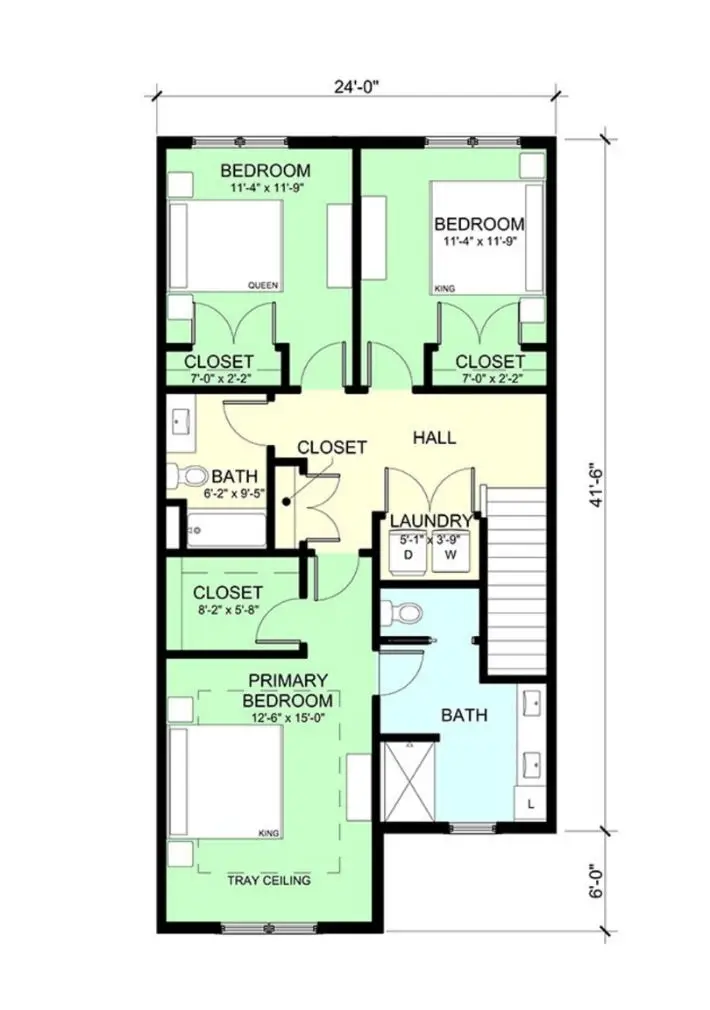 Second Floor Plans for The Retreat 6 Unit B