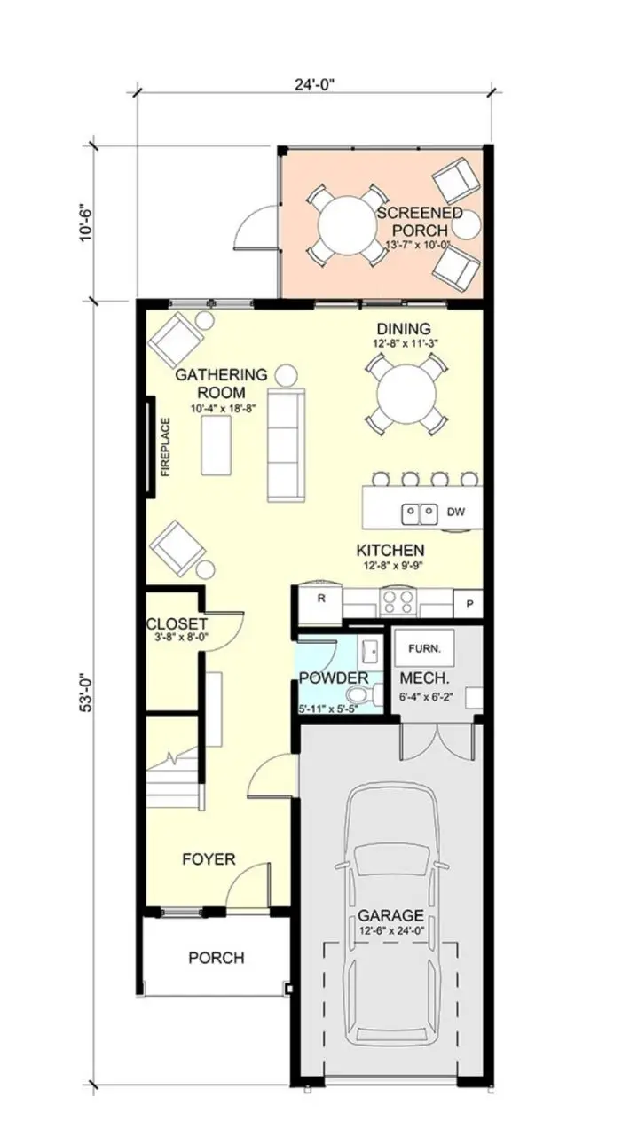 First Floor Plans for The Retreat 6 Unit C