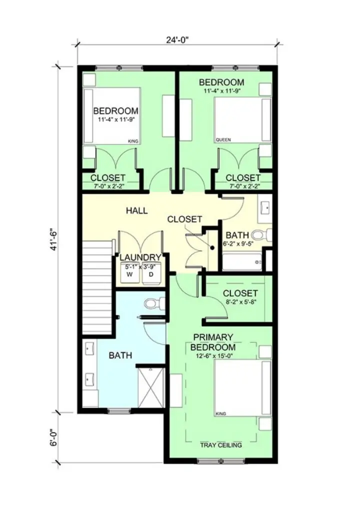Second Floor Plans for The Retreat 6 Unit C