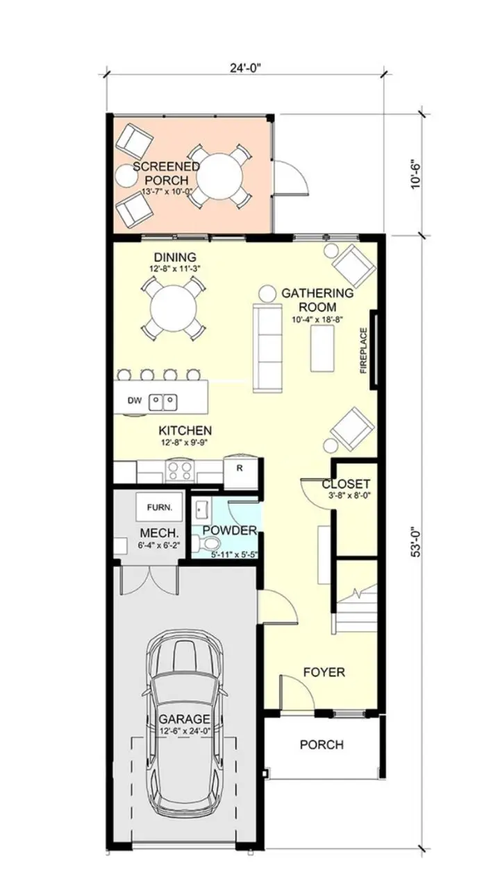 First Floor Plans for The Retreat 6 Unit D