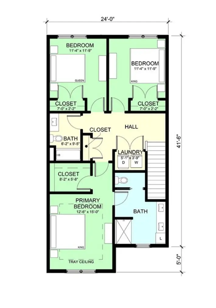 Second Floor Plans for The Retreat 6 Unit D