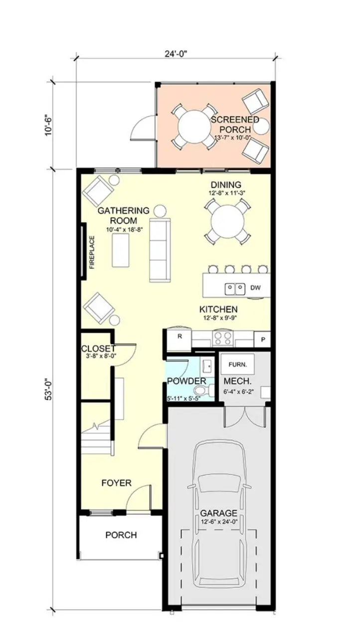 First Floor Plans for The Retreat 6 Unit E