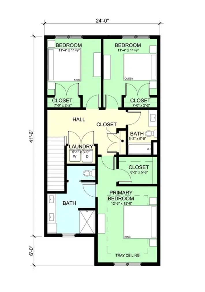 Second Floor Plans for The Retreat 6 Unit E