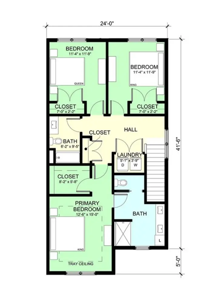 Second Floor Plans for The Retreat 6 Unit F