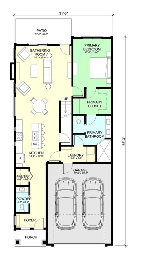 First Floor Plans for The Sandridge Unit A