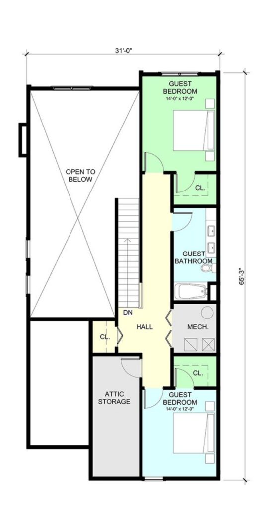 Second Floor Plans for The Sandridge Unit A