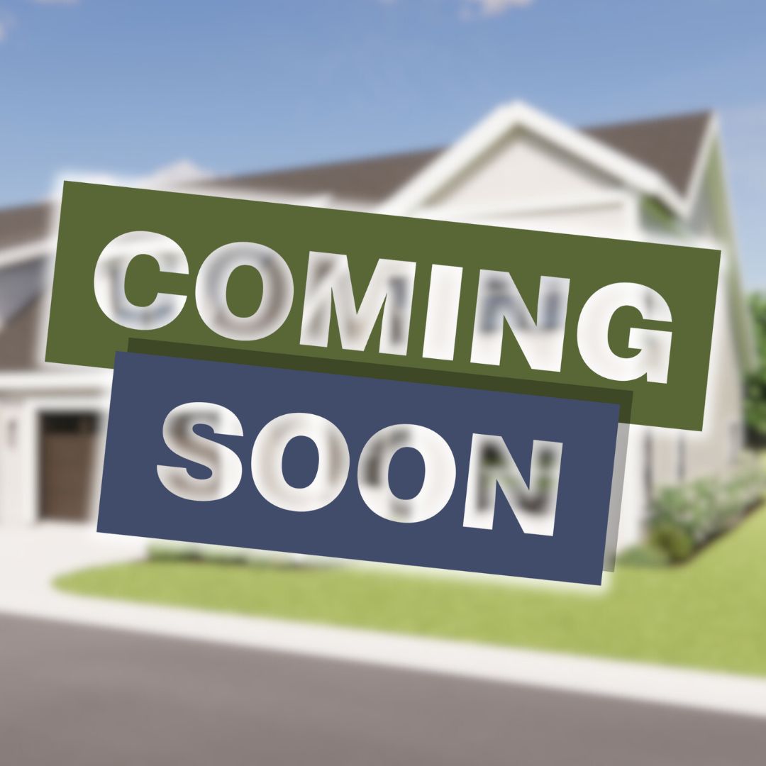 blurred rendering of the front exterior of The Nest home design with the words "Coming Soon" over the image